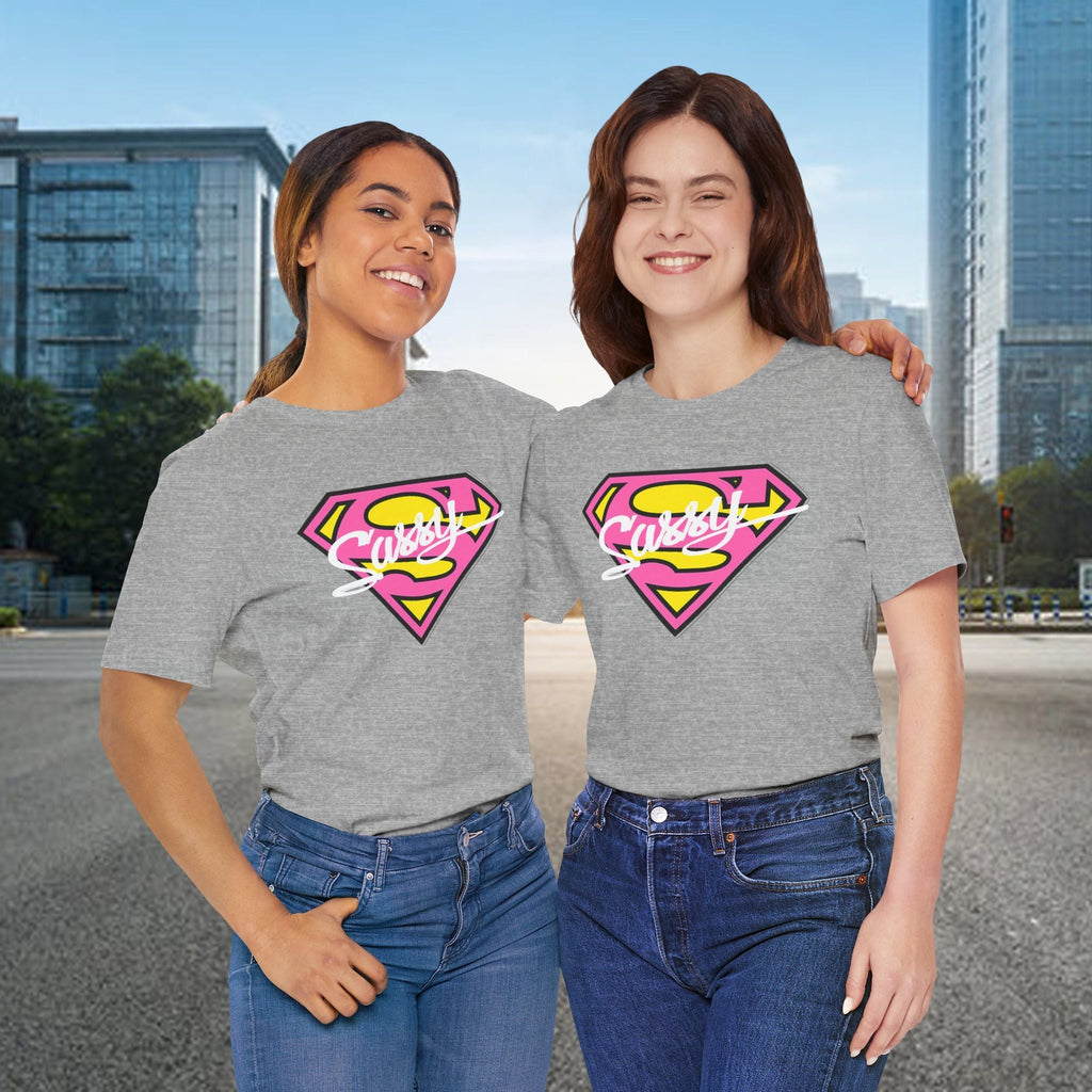 Super Sassy Tee — Pink & Yellow S Badge Graphic T-Shirt - 314 Originals