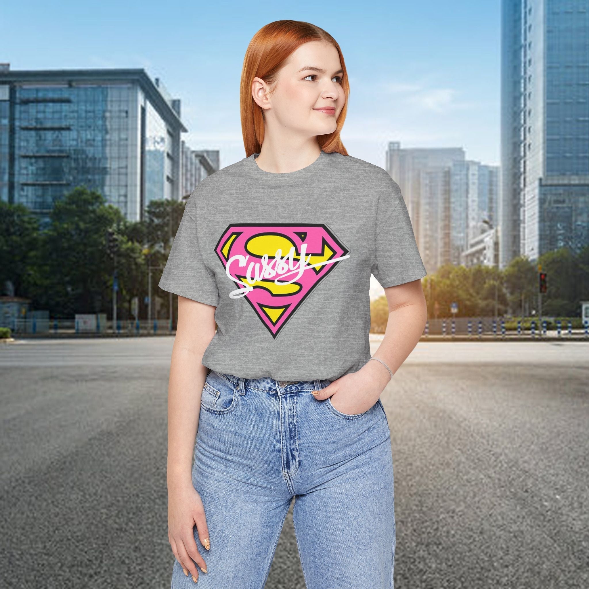 Super Sassy Tee — Pink & Yellow S Badge Graphic T-Shirt - 314 Originals
