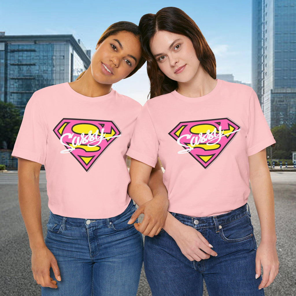 Super Sassy Tee — Pink & Yellow S Badge Graphic T-Shirt - 314 Originals
