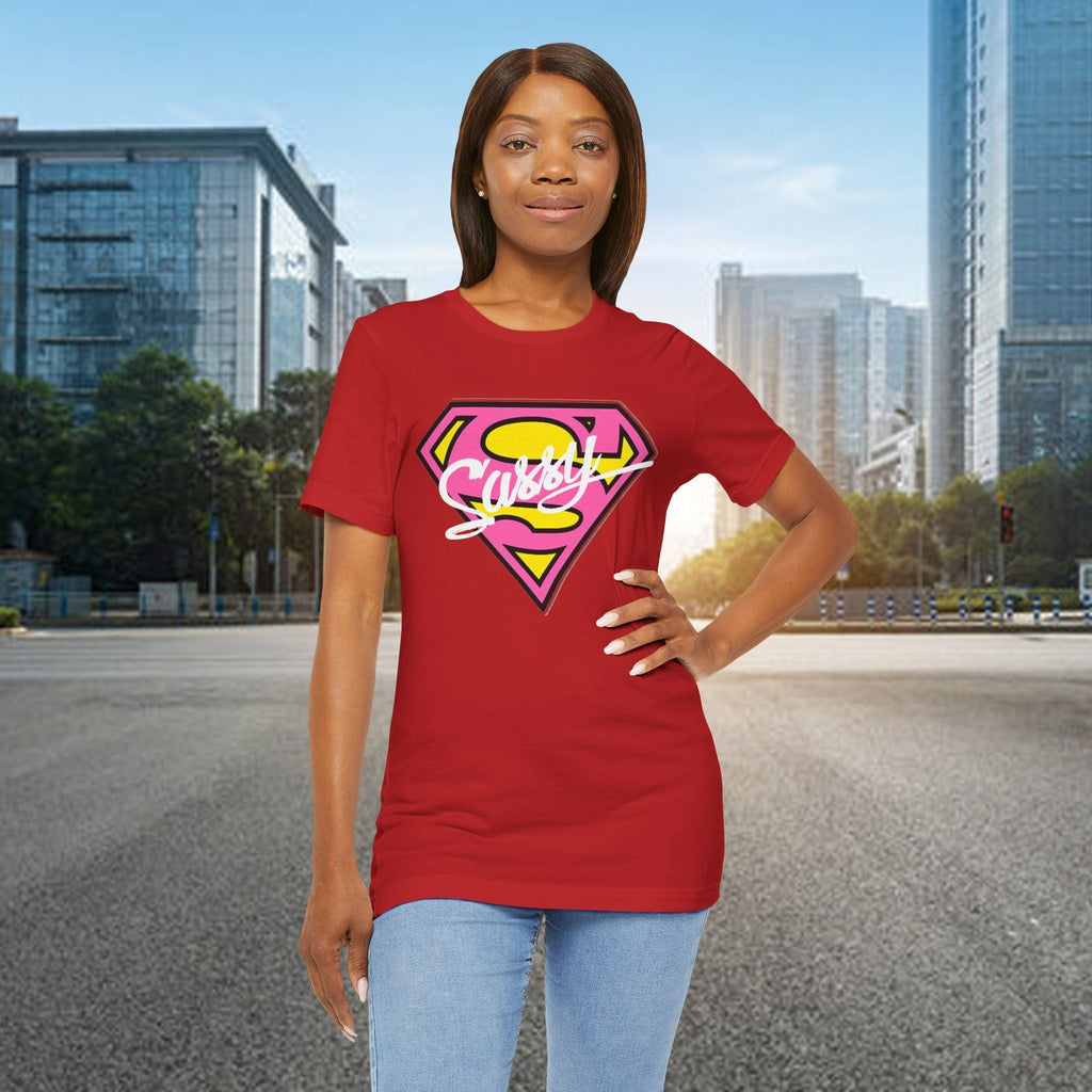 Super Sassy Tee — Pink & Yellow S Badge Graphic T-Shirt - 314 Originals