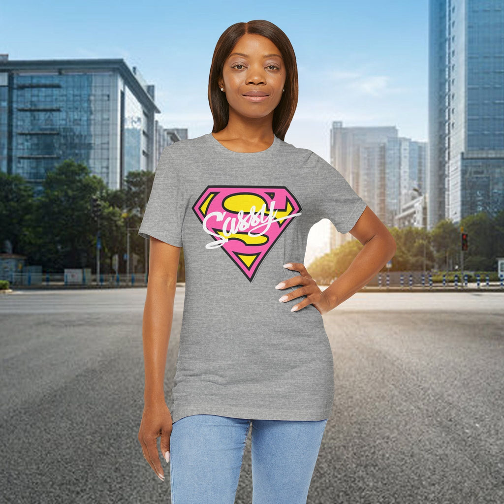 Super Sassy Tee — Pink & Yellow S Badge Graphic T-Shirt - 314 Originals