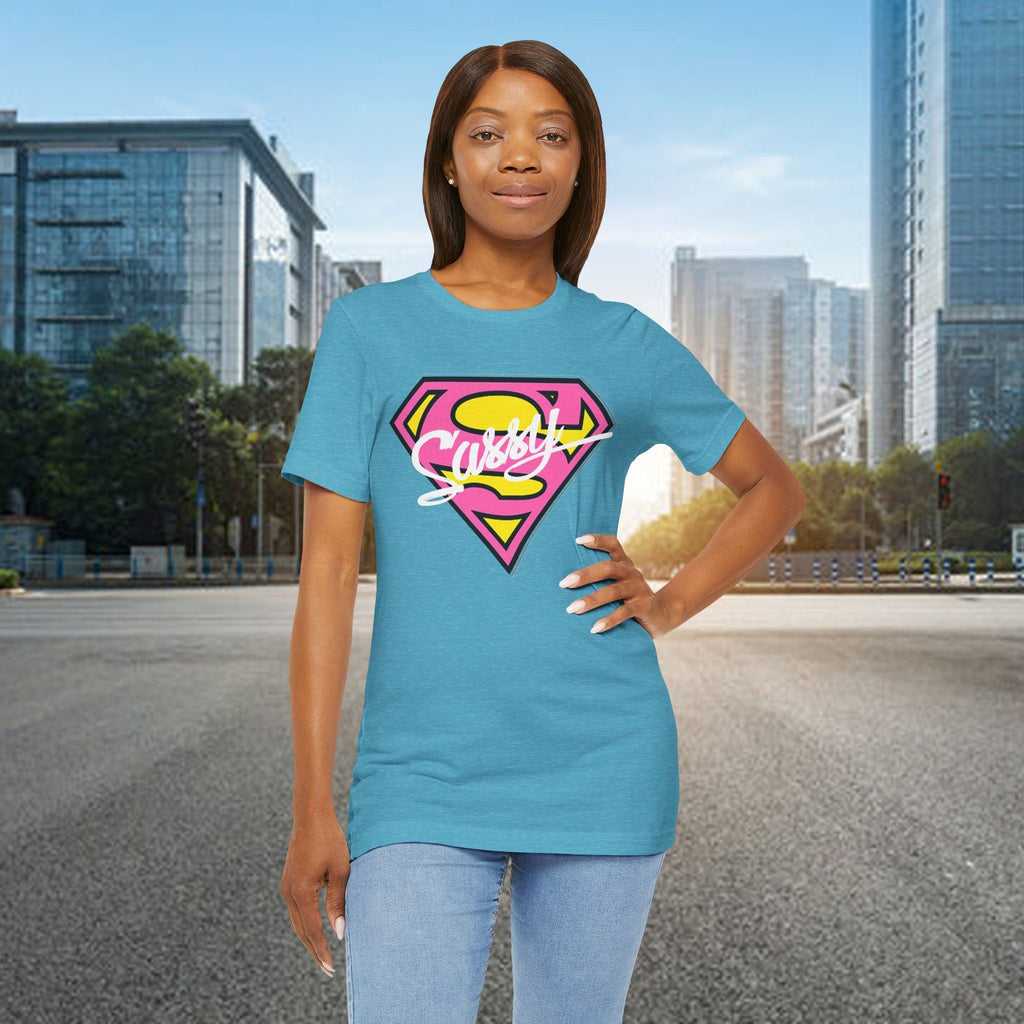 Super Sassy Tee — Pink & Yellow S Badge Graphic T-Shirt - 314 Originals