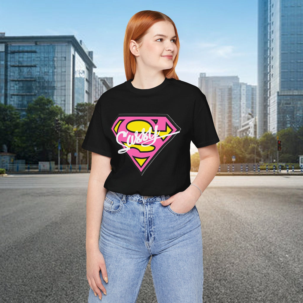 Super Sassy Tee — Pink & Yellow S Badge Graphic T-Shirt - 314 Originals