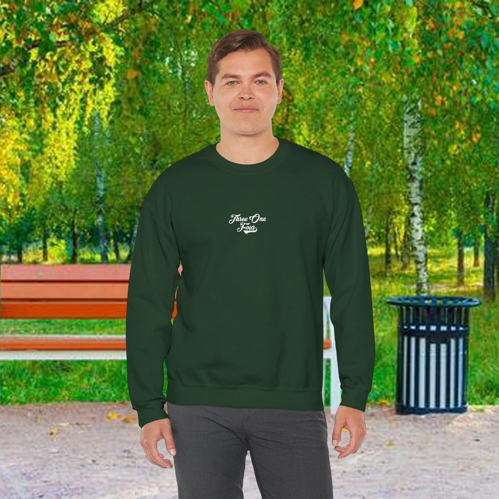 Three One Four Crewneck Sweatshirt — Minimal Script Chest Logo - 314 Originals