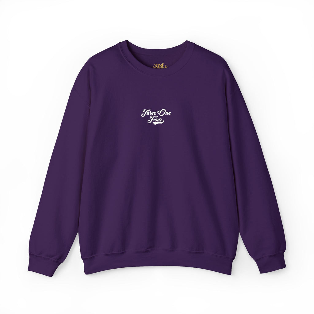 Three One Four Crewneck Sweatshirt — Minimal Script Chest Logo - 314 Originals