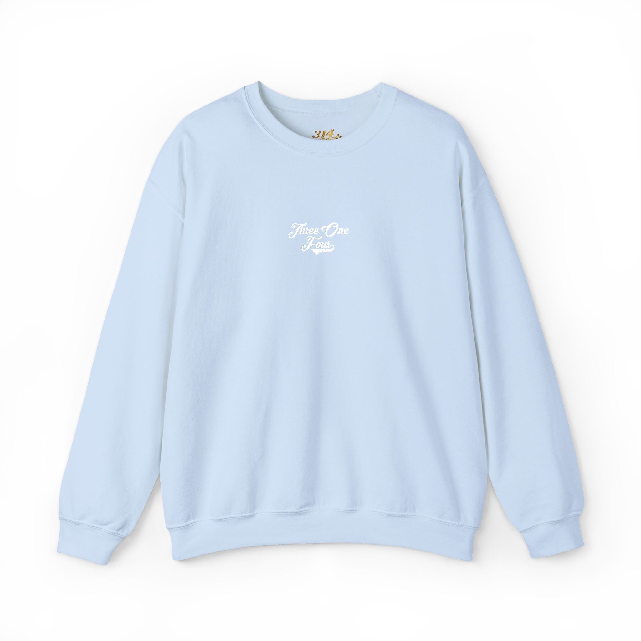 Three One Four Crewneck Sweatshirt — Minimal Script Chest Logo - 314 Originals