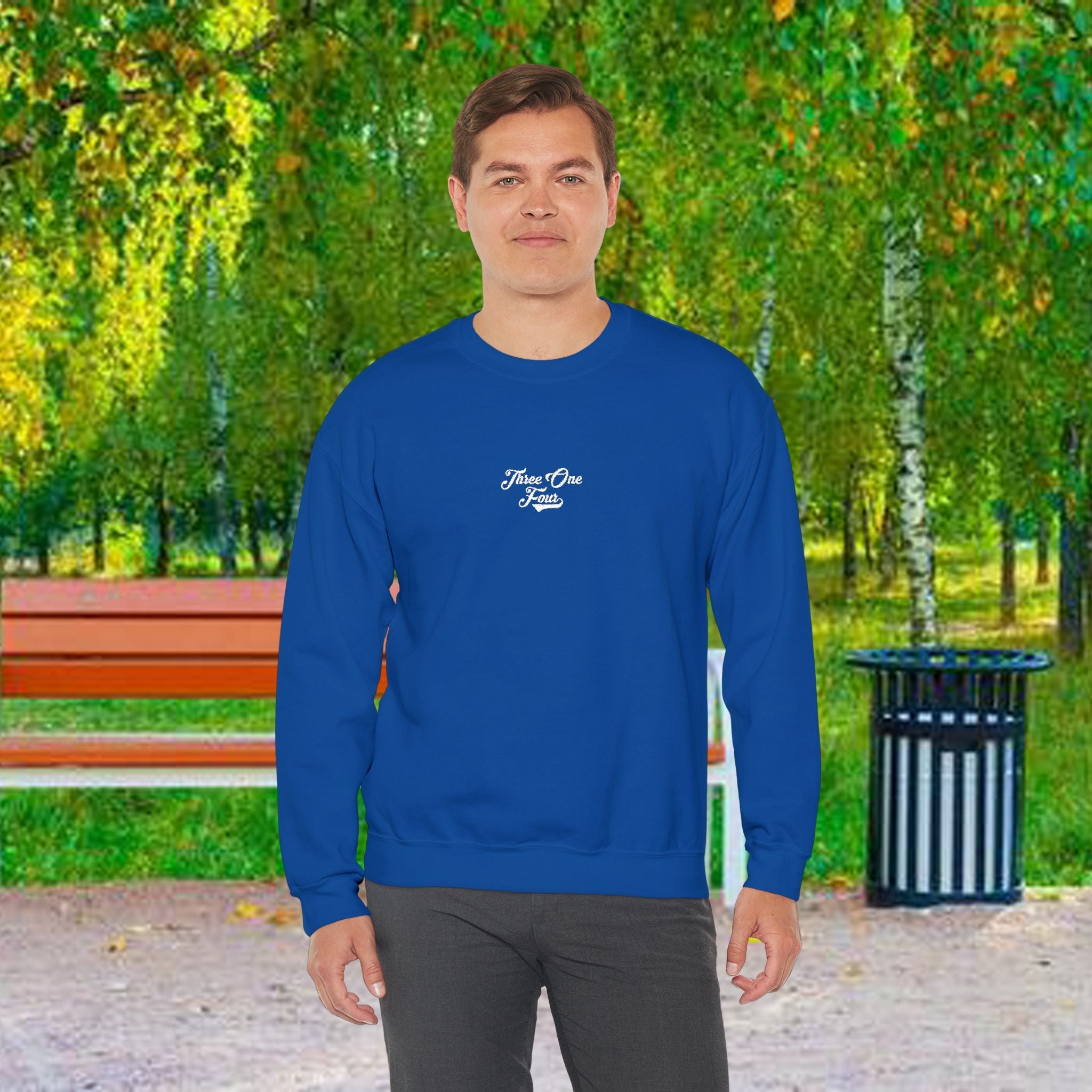 Three One Four Crewneck Sweatshirt — Minimal Script Chest Logo - 314 Originals