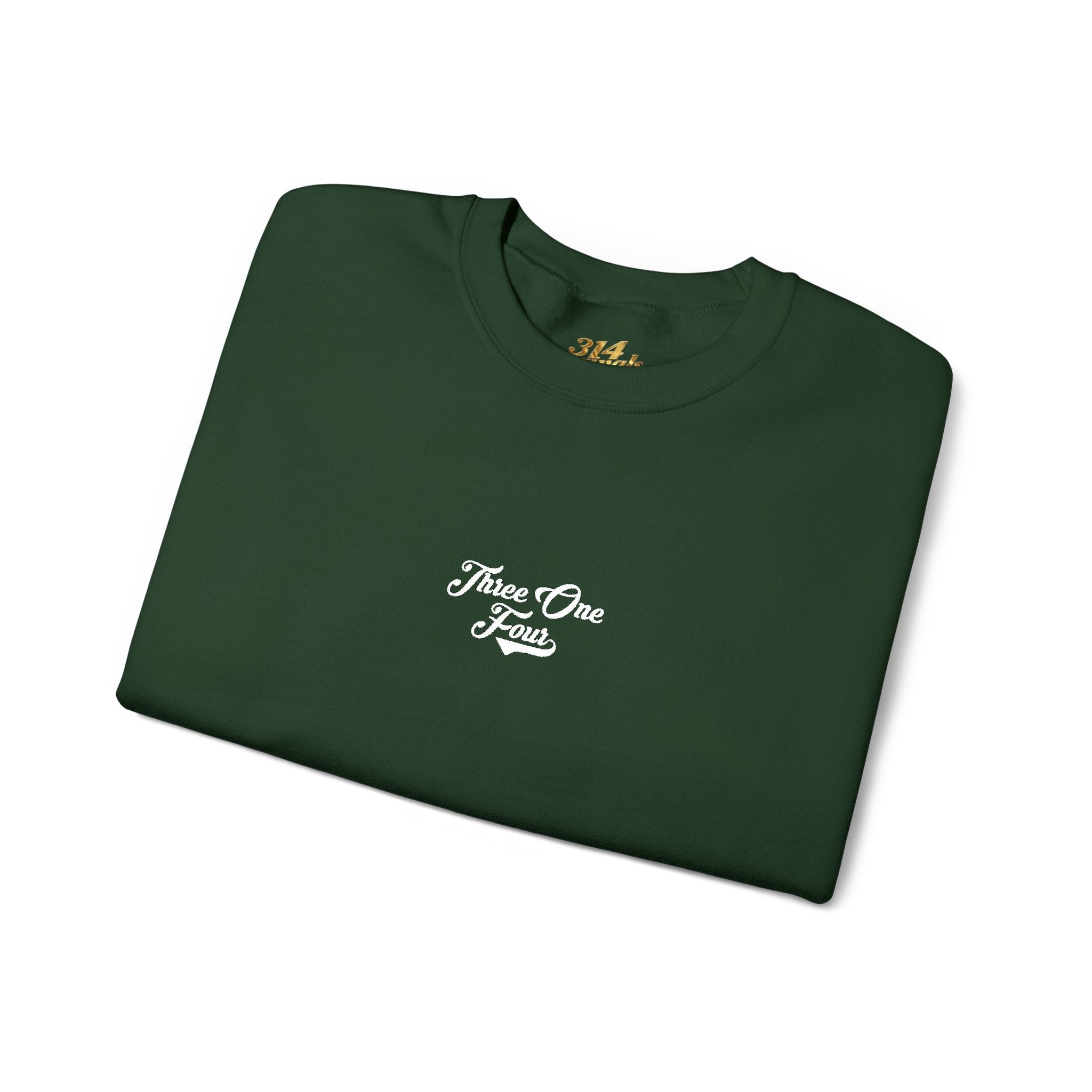 Three One Four Crewneck Sweatshirt — Minimal Script Chest Logo - 314 Originals