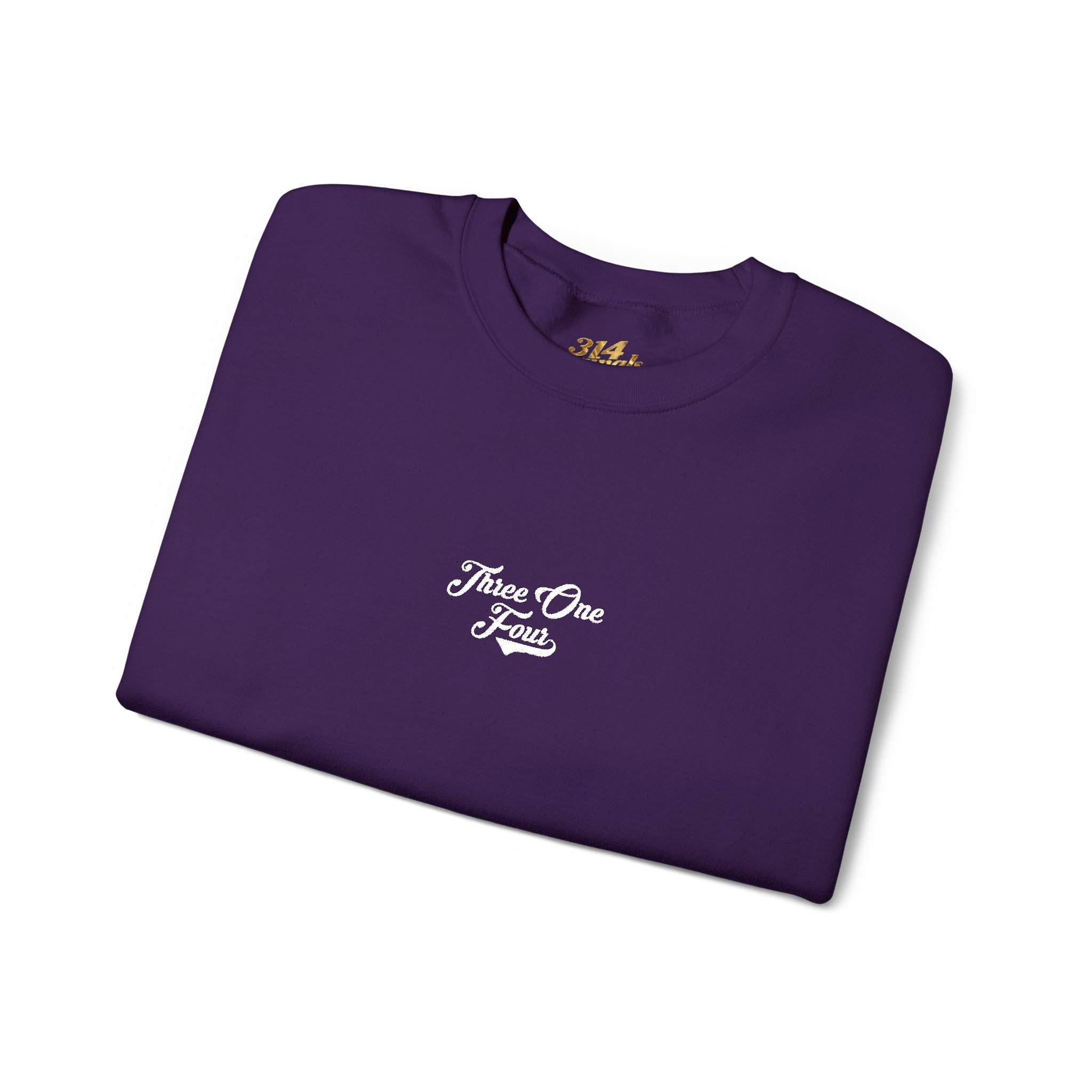 Three One Four Crewneck Sweatshirt — Minimal Script Chest Logo - 314 Originals