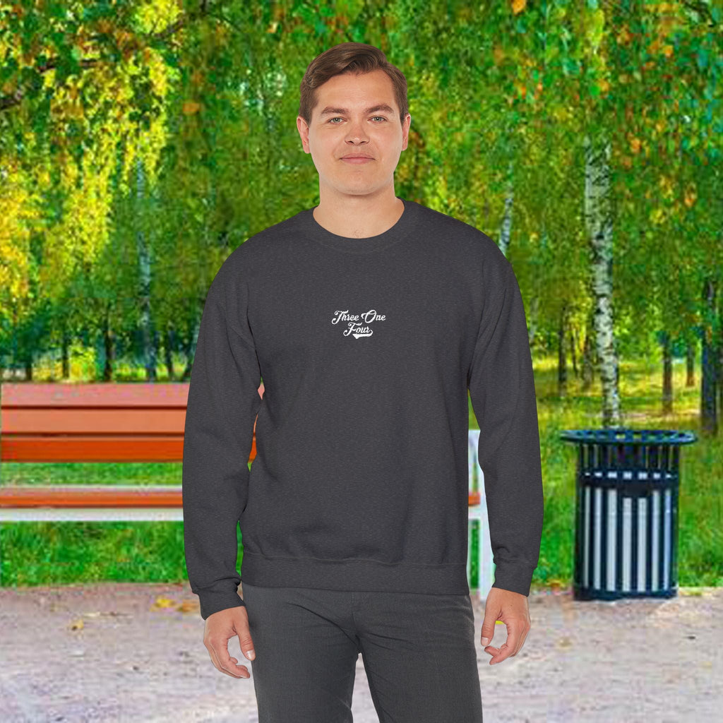 Three One Four Crewneck Sweatshirt — Minimal Script Chest Logo - 314 Originals