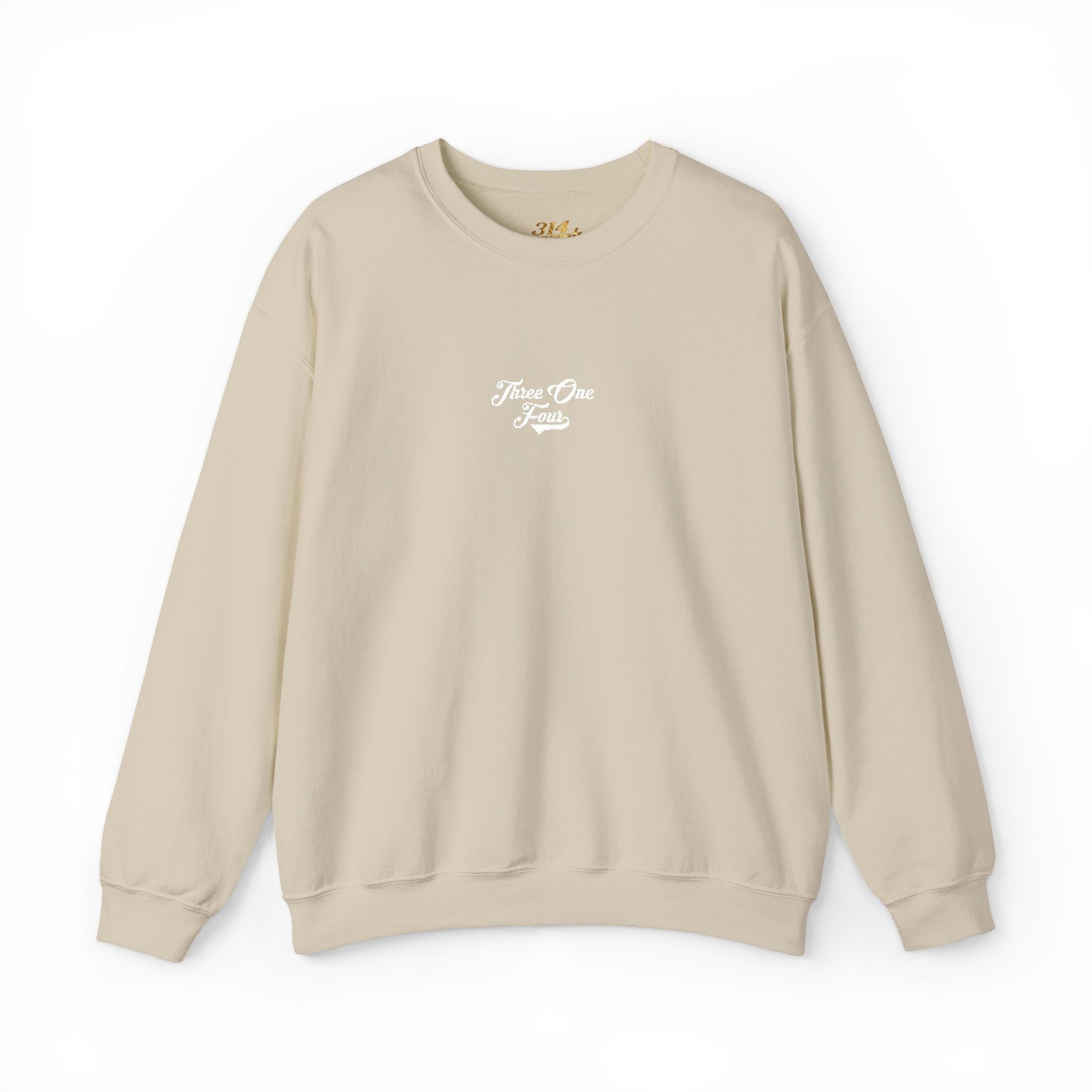 Three One Four Crewneck Sweatshirt — Minimal Script Chest Logo - 314 Originals