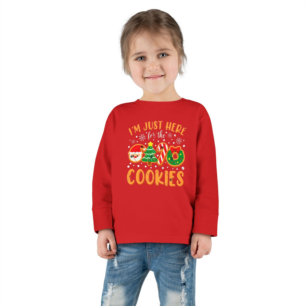 Toddler Long Sleeve Tee — "I'm Just Here for the Cookies" Christmas Cookies Shirt - 314 Originals