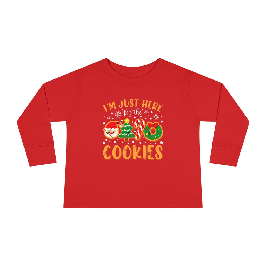 Toddler Long Sleeve Tee — "I'm Just Here for the Cookies" Christmas Cookies Shirt - 314 Originals