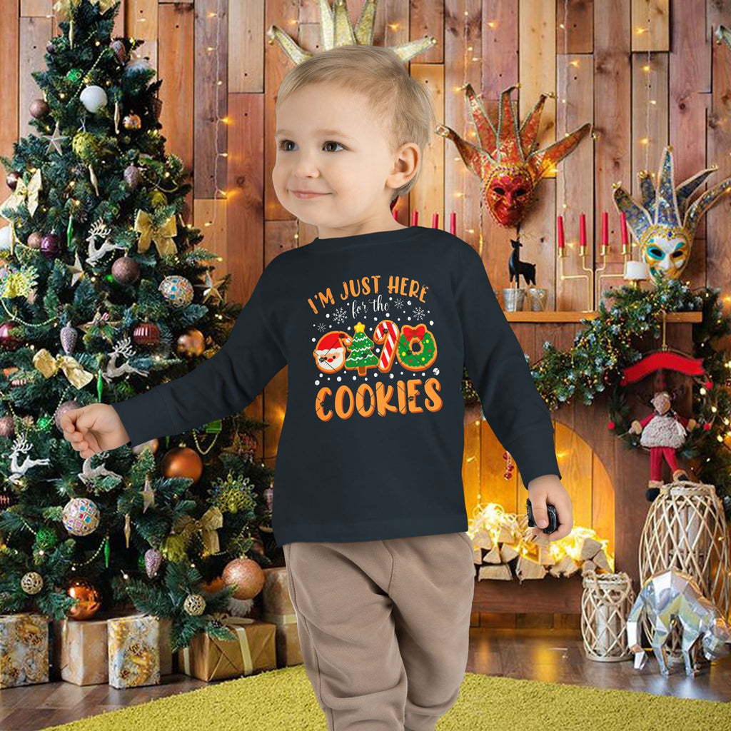 Toddler Long Sleeve Tee — "I'm Just Here for the Cookies" Christmas Cookies Shirt - 314 Originals