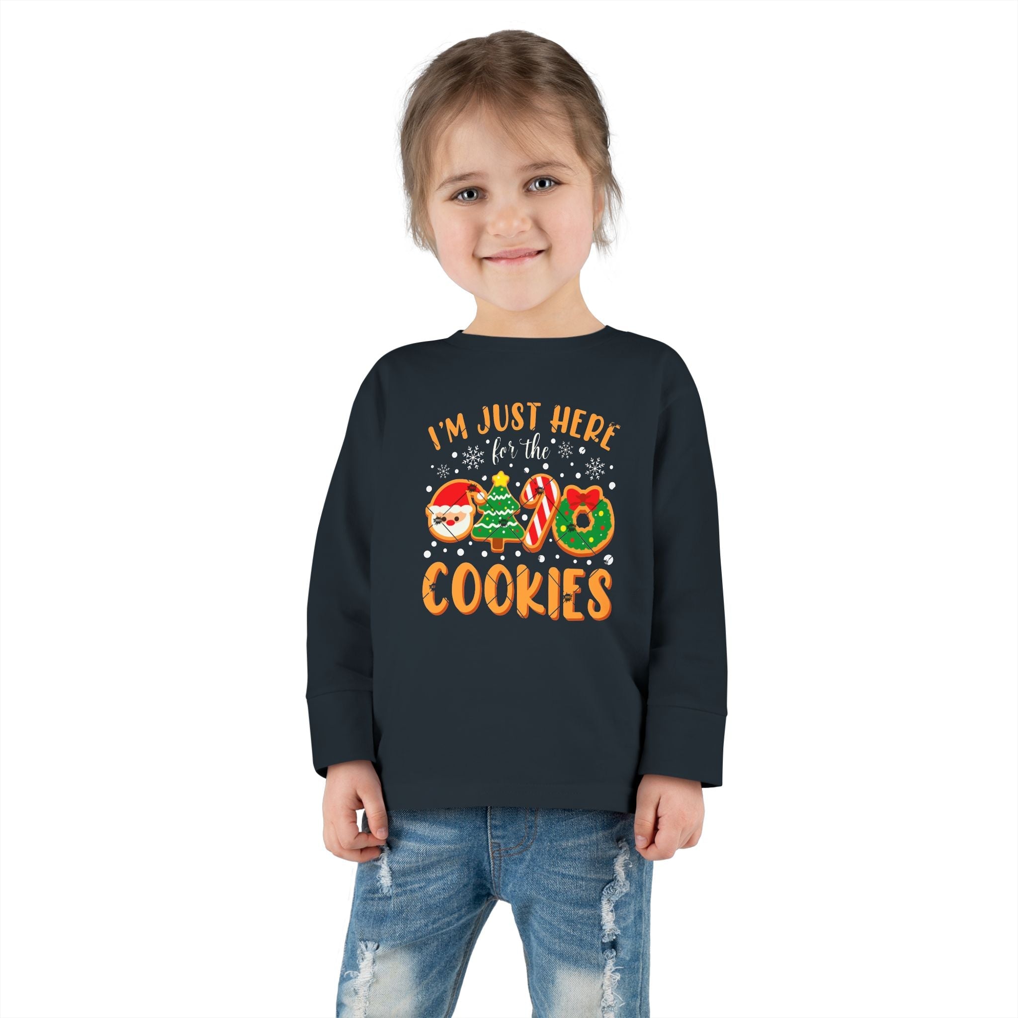 Toddler Long Sleeve Tee — "I'm Just Here for the Cookies" Christmas Cookies Shirt - 314 Originals