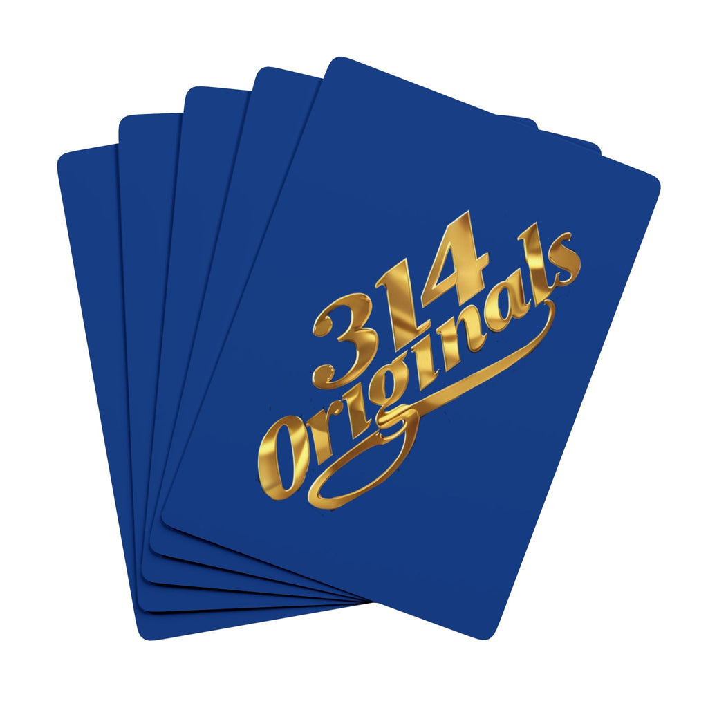 Vintage Style Poker Playing Cards – 314 Originals Blue & Gold Back, Decorative Ace of Spades Deck - 314 Originals
