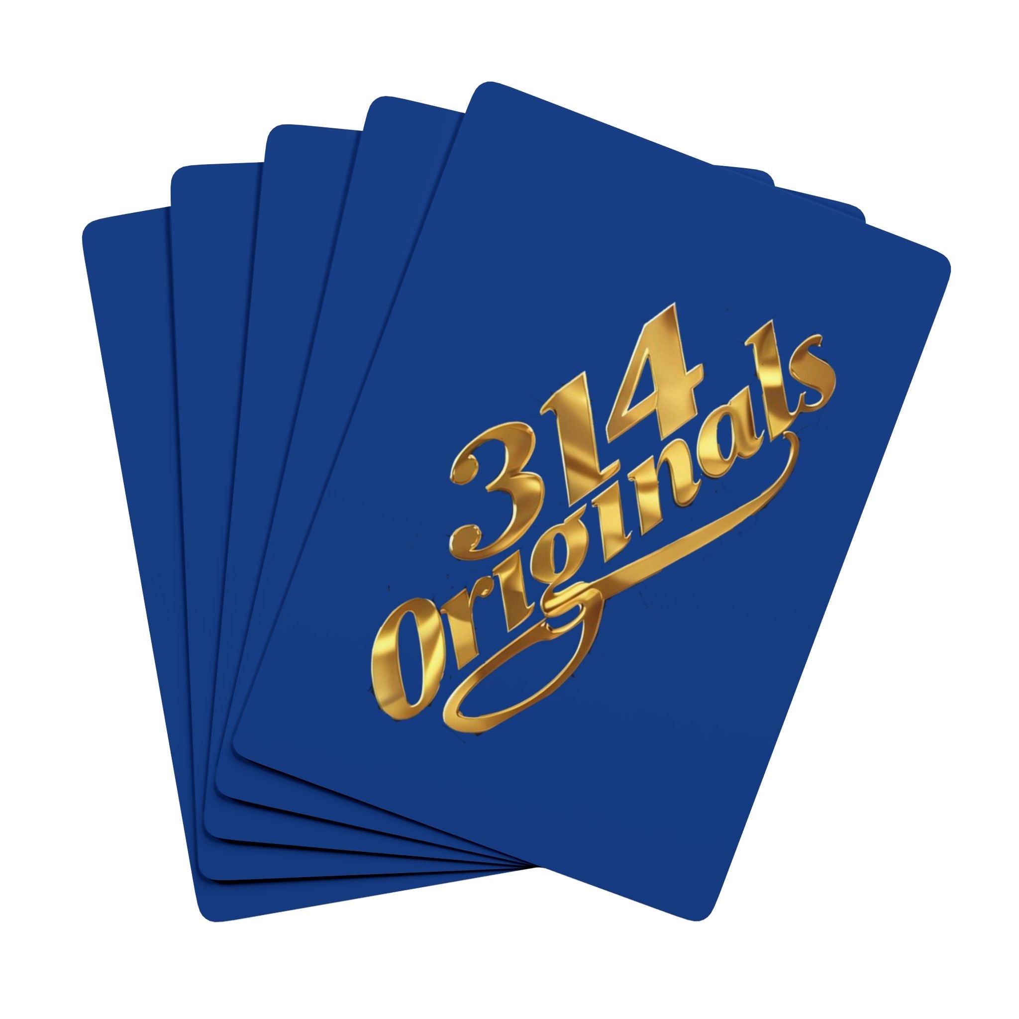 Vintage Style Poker Playing Cards – 314 Originals Blue & Gold Back, Decorative Ace of Spades Deck - 314 Originals