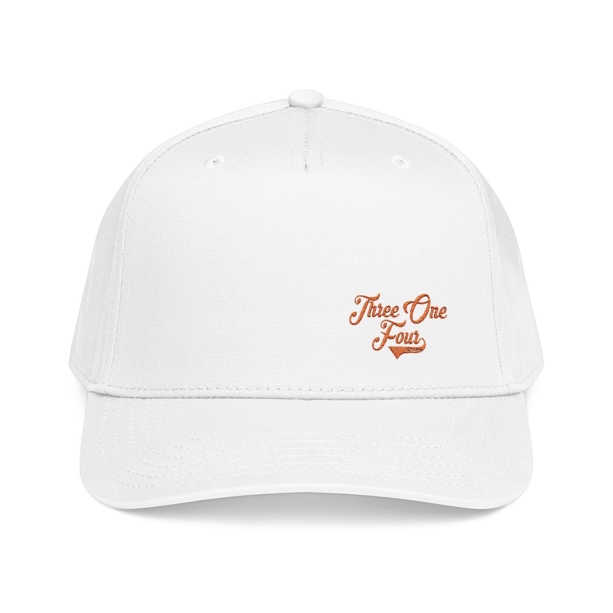 White Mid Profile Baseball Cap — Casual Vintage Script Hat - 314 Originals