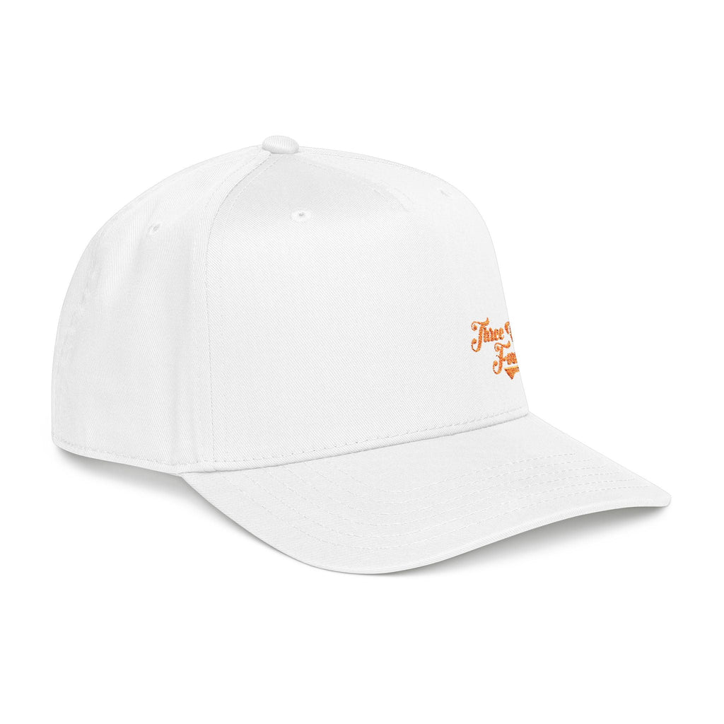 White Mid Profile Baseball Cap — Casual Vintage Script Hat - 314 Originals