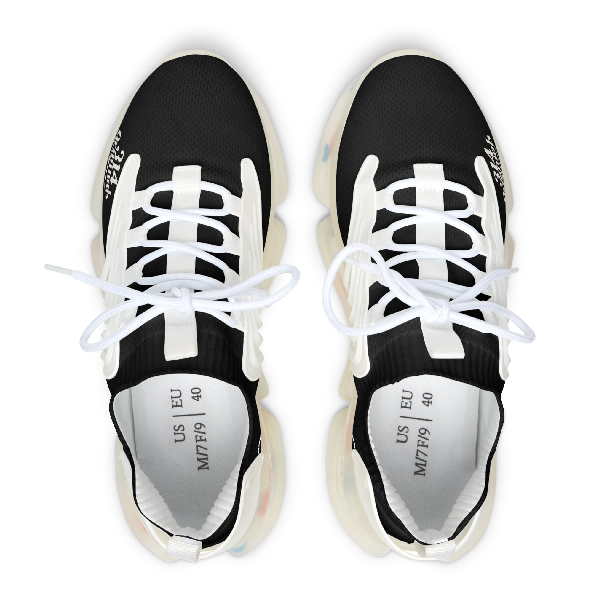 Women's Black Mesh Sneakers — Lightweight Athletic Running Shoes with '314 Originals' Accent - 314 Originals