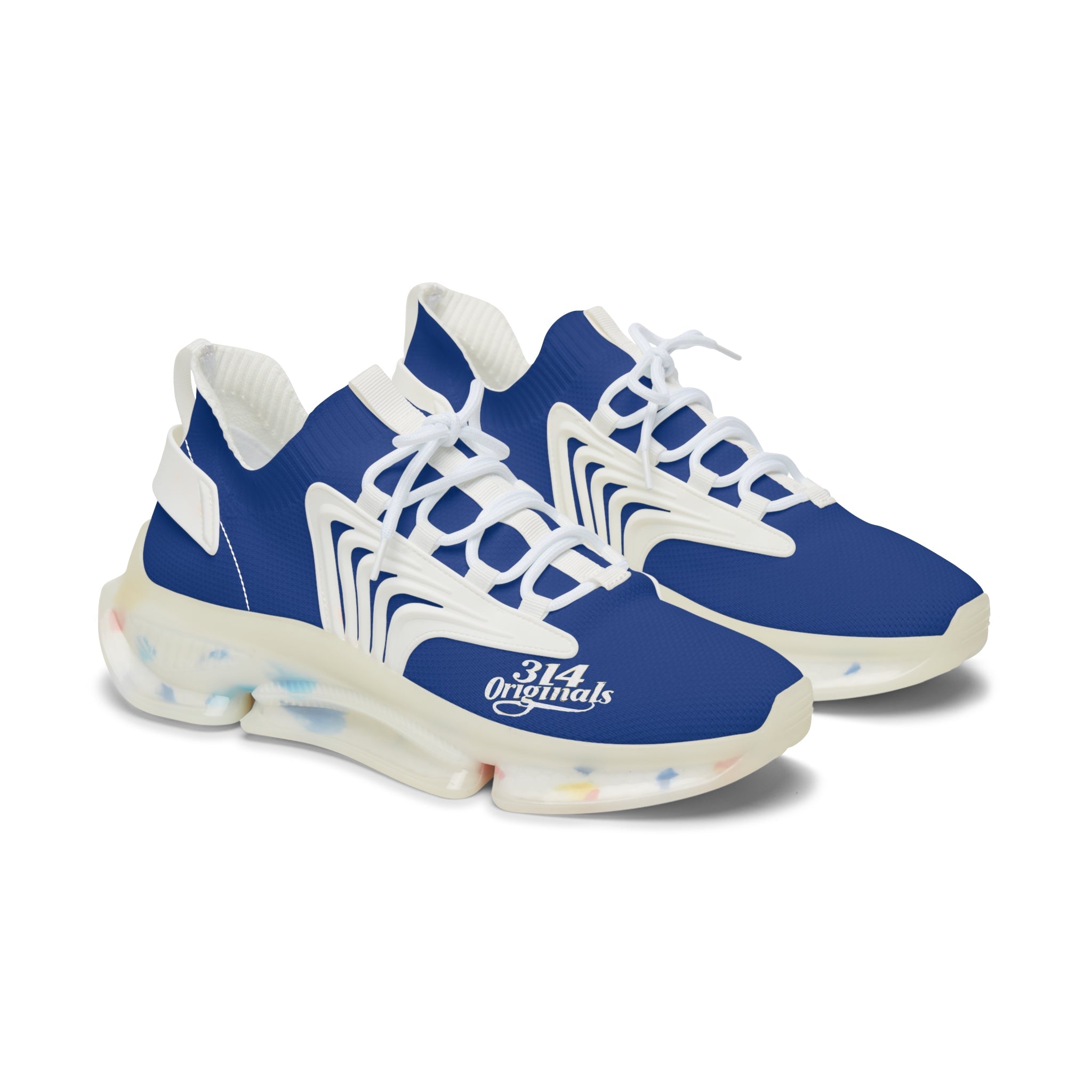 Women's Blue Mesh Sneakers — Lightweight Athletic Running Shoes with '314 Originals' Accent - 314 Originals