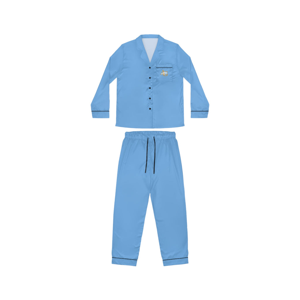 Women's Light Blue Satin Pajama Set — Luxurious Sleepwear - 314 Originals