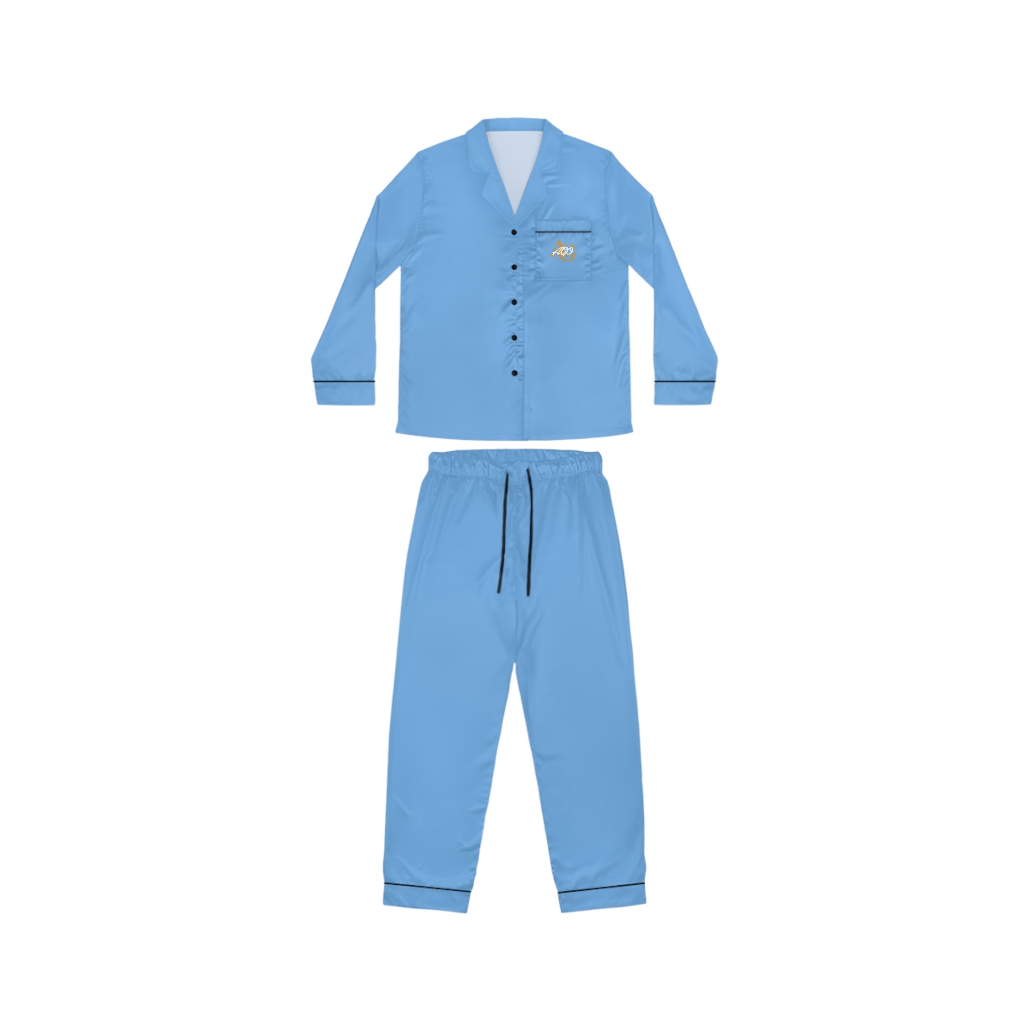 Women's Light Blue Satin Pajama Set — Luxurious Sleepwear - 314 Originals