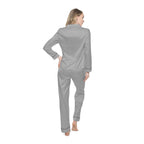 Women's Light Grey Satin Pajama Set — Luxurious Sleepwear - 314 Originals