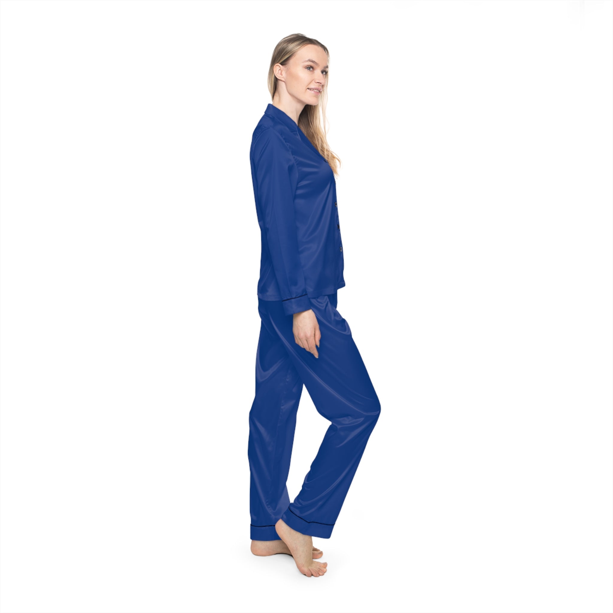 Women's Royal Blue Satin Pajama Set — Luxurious Sleepwear - 314 Originals