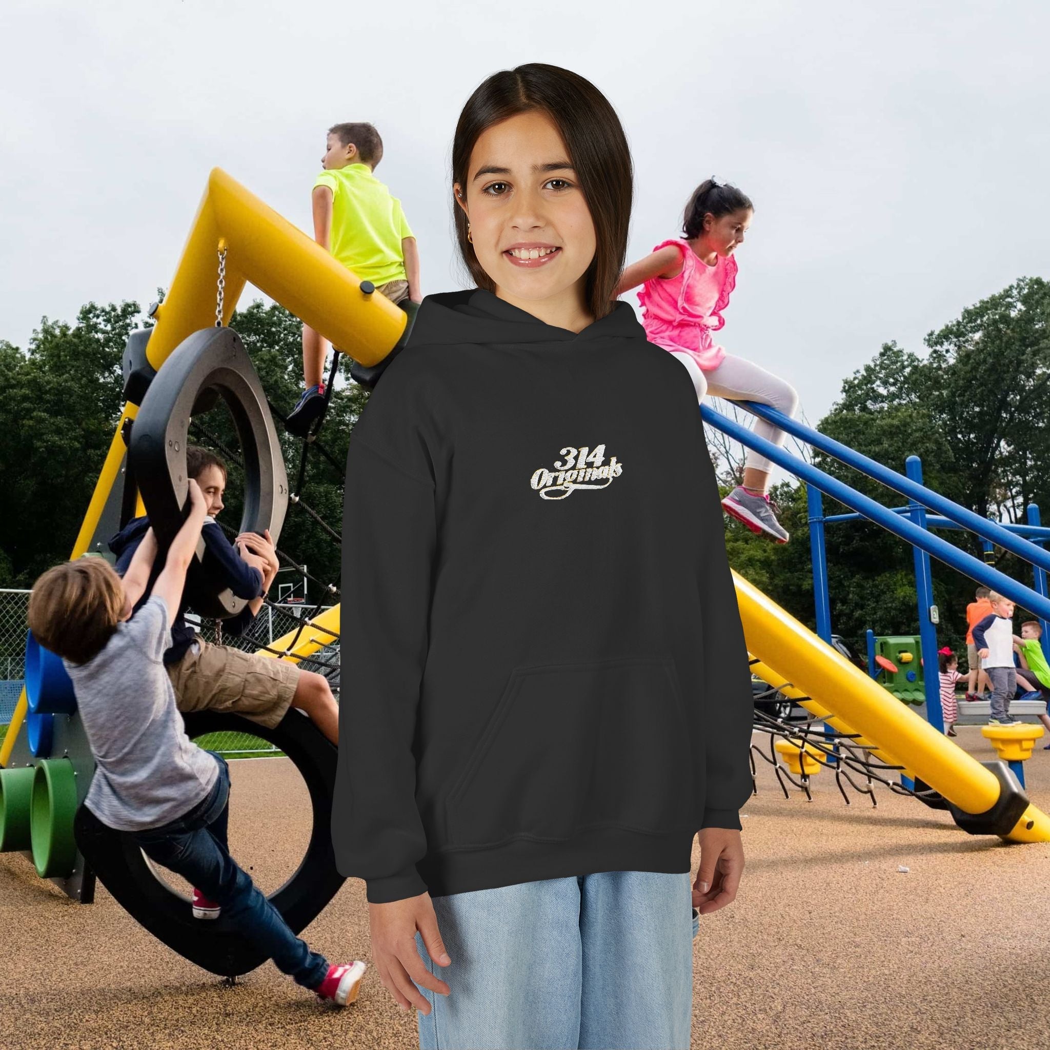 Youth Hoodie - "314 Originals" Retro Script Chest Logo - 314 Originals