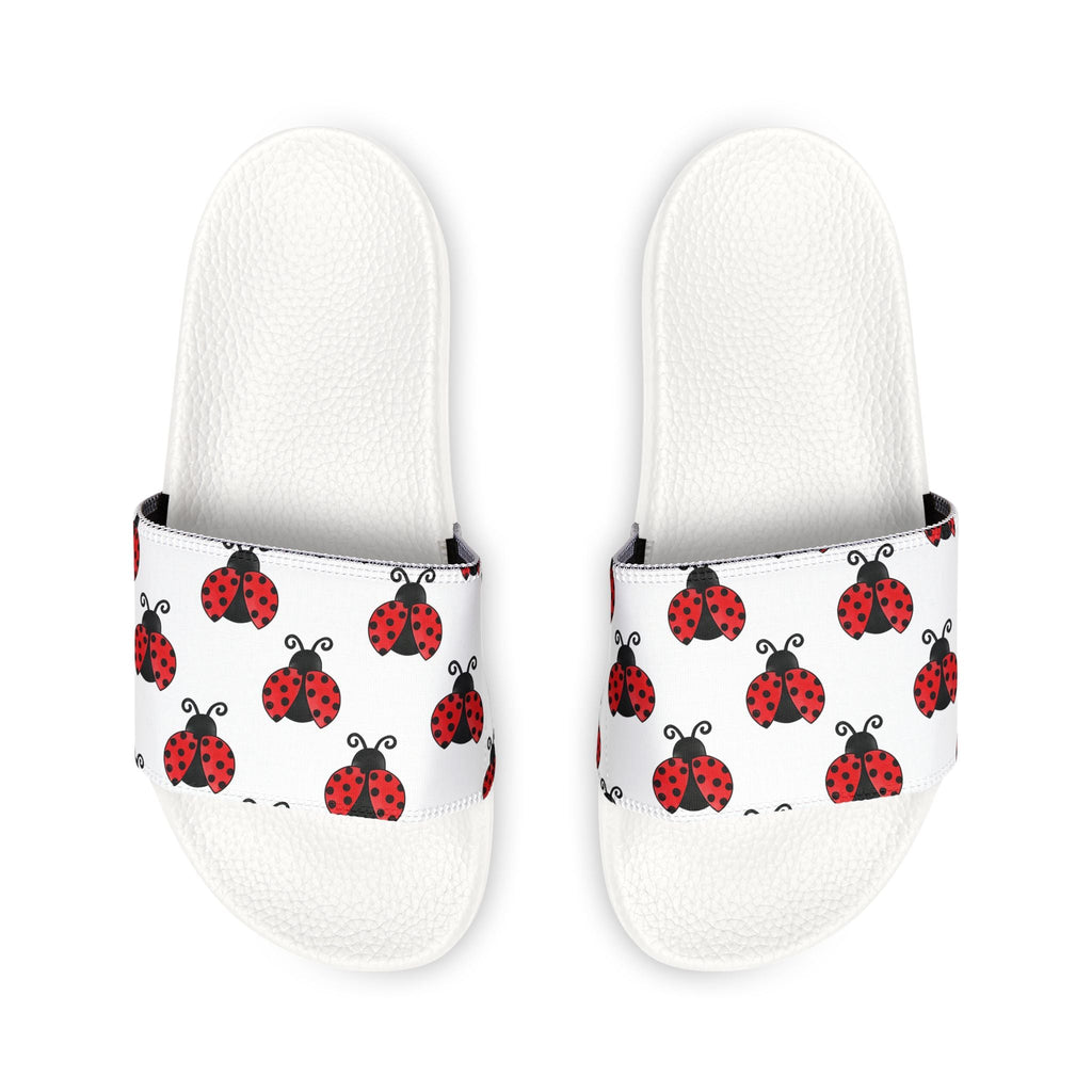 Youth Ladybug Slide Sandals — Removable Strap Cute Red Ladybug Pattern - 314 Originals