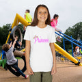 Youth Princess Tee — Pink Script 'Princess' Kids Shirt with Tiara - 314 Originals